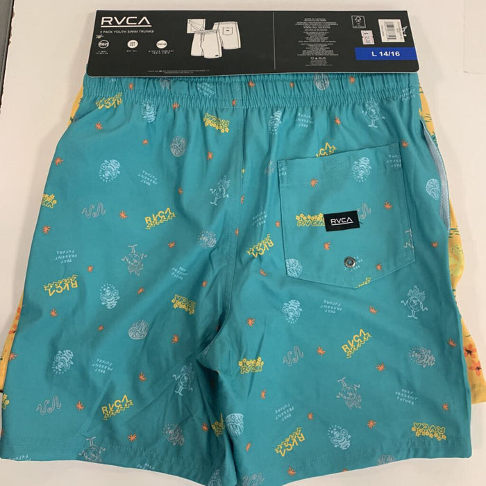 2-Pk Youth Swim Trunks Yellow/Blue