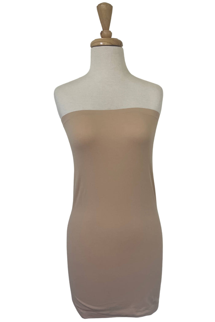 Maternity Dress Hire - BFree Maternity Strapless Mini Slip Dress - Nude Slip for Maternity and Beyond - Strapless Maternity Slip Australia - Slip for Off the SHoulder Sheer Dresses and gowns - Above the Knee Strapless Nude Slip