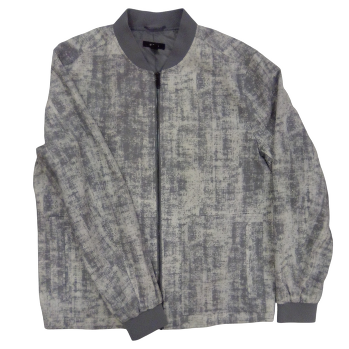 Bomber Jacket: Grey/White