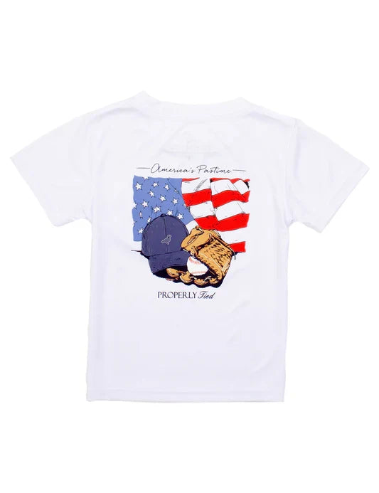 Boys Performance Tee SS America's Pasttime White