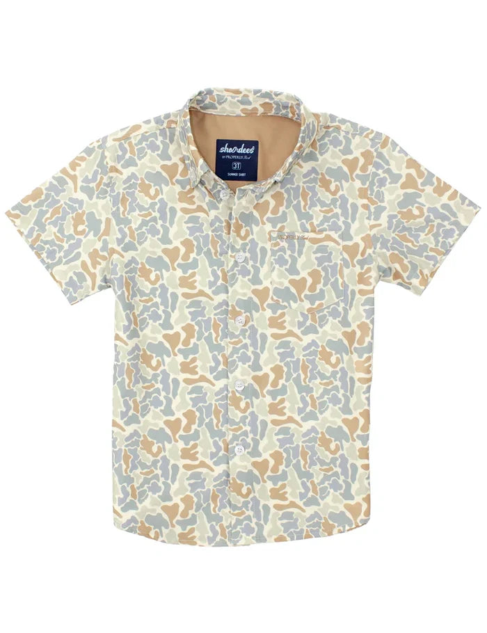 Boys Shordees Summer Shirt Field Camo
