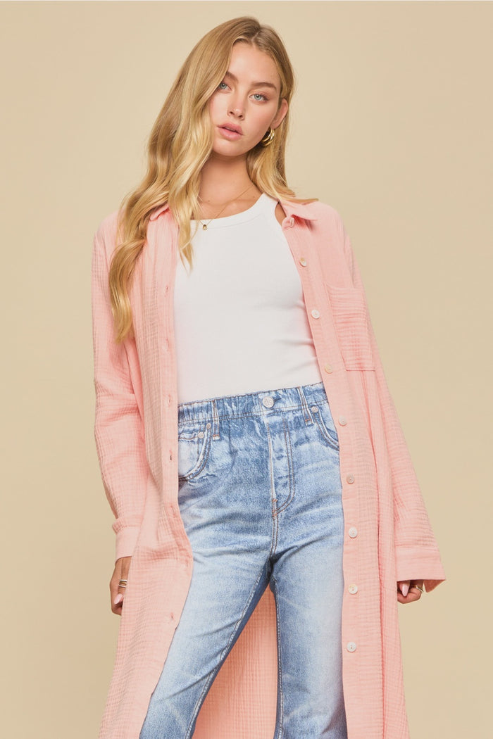 BREATHABLE LS BUTTON DOWN DUSTER