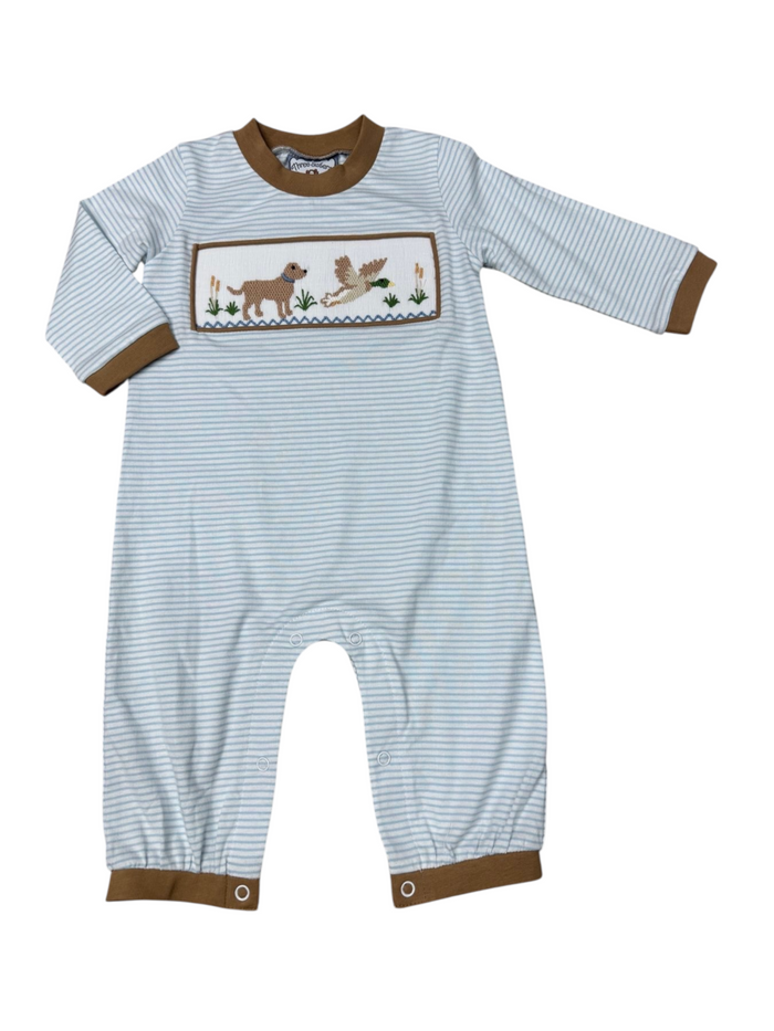 Duck Hunt Smocked Boys Romper