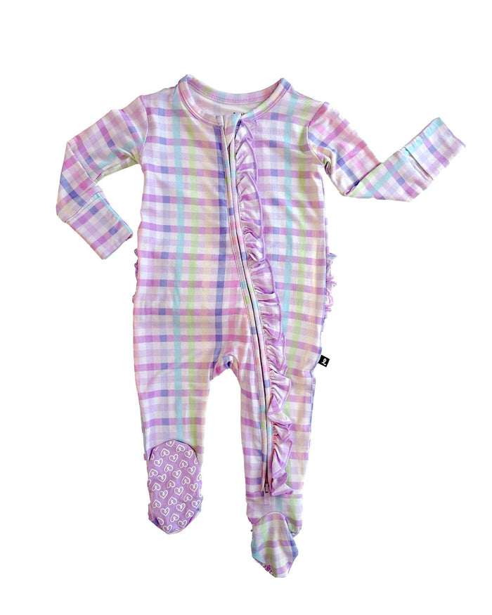 Emery Ruffled Zippered Footie