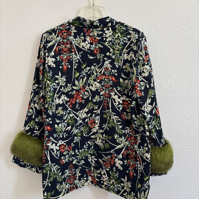floral/print/faux fur
