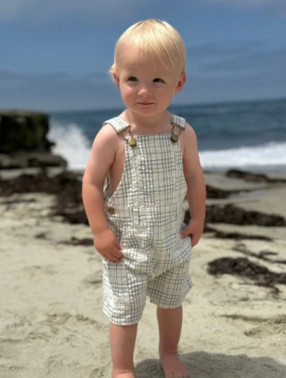 GALLEON CHAMBRAY/CREAM PLAID Woven Overalls