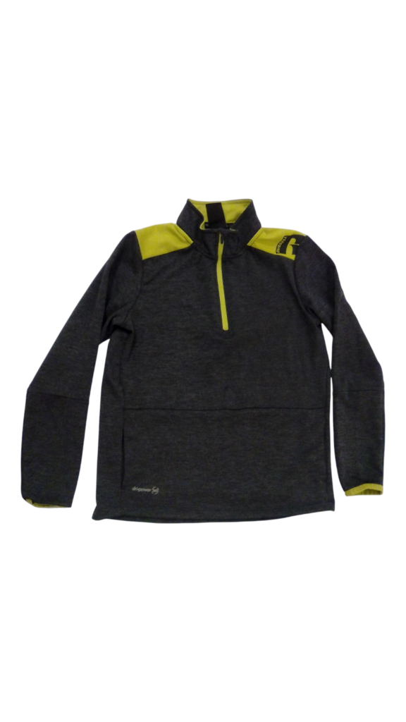 Half Zip: Gray Lime Green