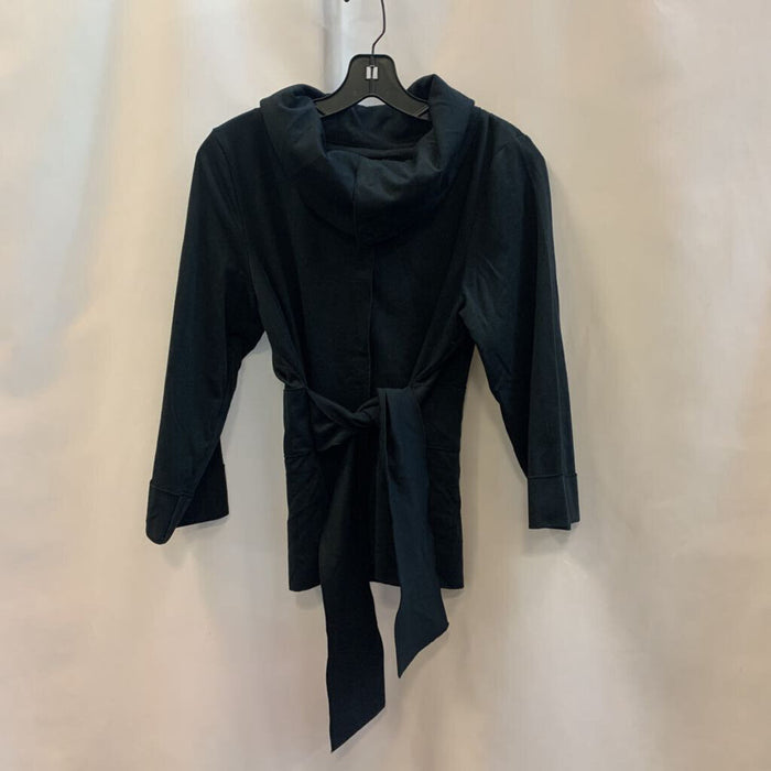 Jacket: Collar Button Flowing Tie Waist