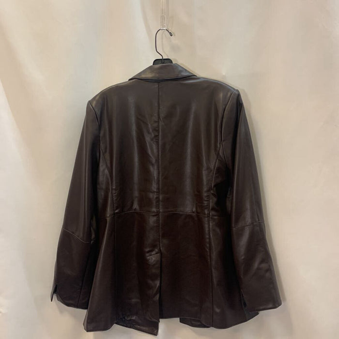 Jacket: Faux Leather Button