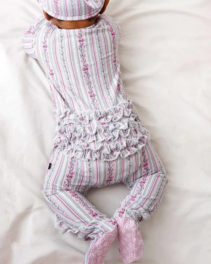 Josephine Ruffled Zippered Footie