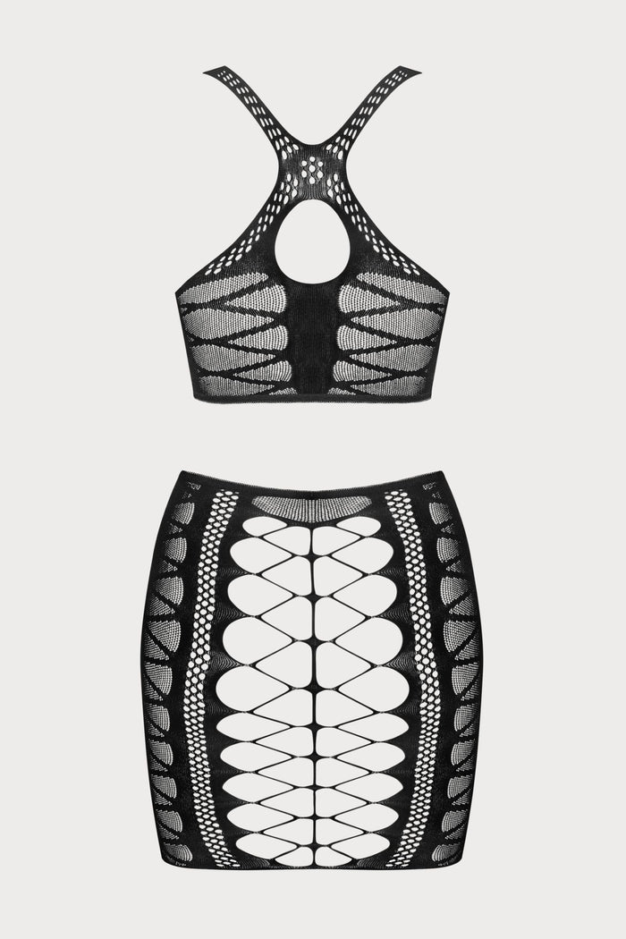Obsessive K102 Knit Top & Skirt Black