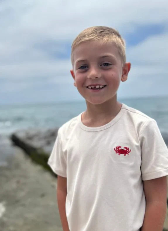 MARINE CREAM CRAB Embroidered Tee