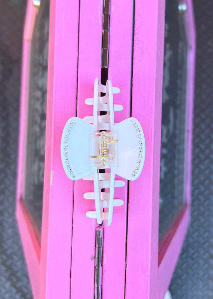 New York Studded White Hair Clip