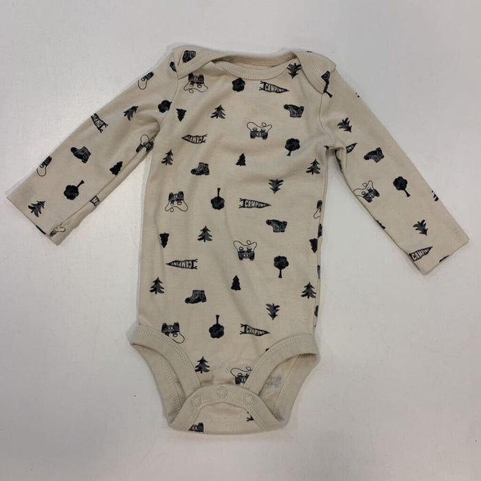 Onesie Long Sleeve Camping Print
