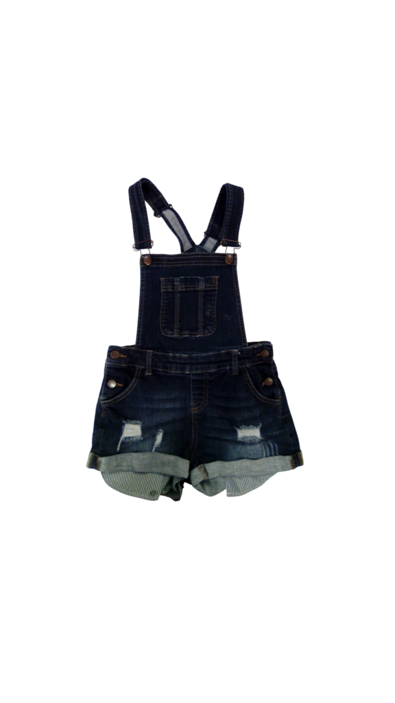 Overall Shorts:Dark Denim