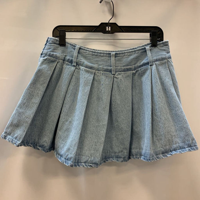 Skirt: Denim Pleated Mini