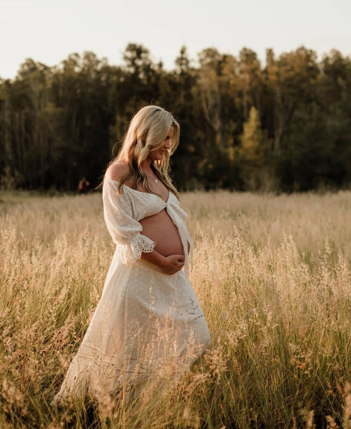 Scalloped Embroidery Maternity Dress Hire - Spell Daisy Chain Two Piece Set