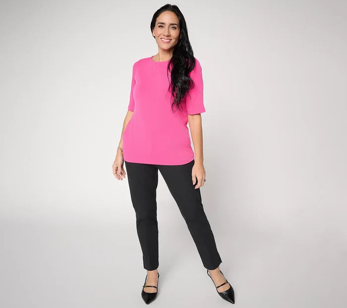 Susan Graver Essentials Liquid Knit Bateau Neck Top