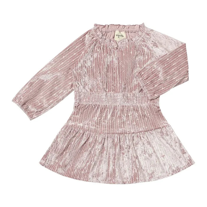 Willow Dress in Rose Sequin Velvet