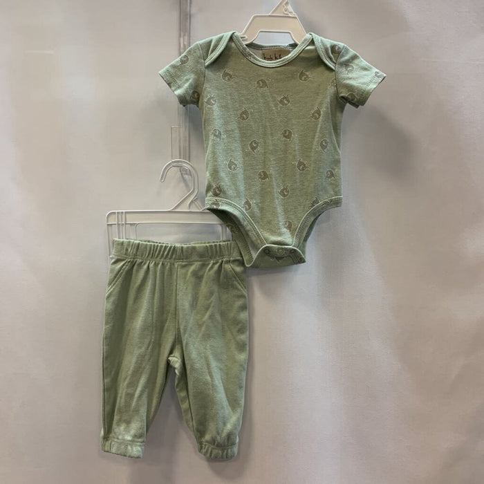 2pc outfit: onesie w/pants elephant design