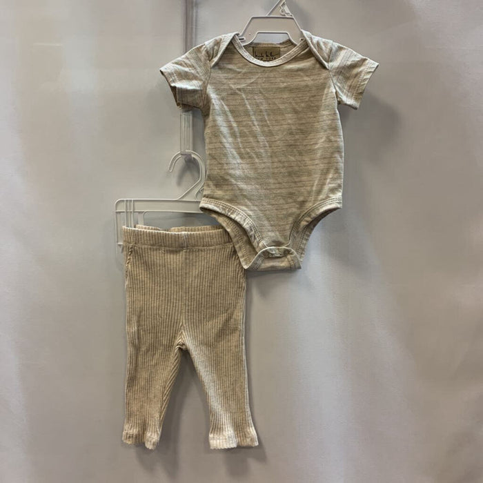 2pc outfit: onesie w/pants striped heathered