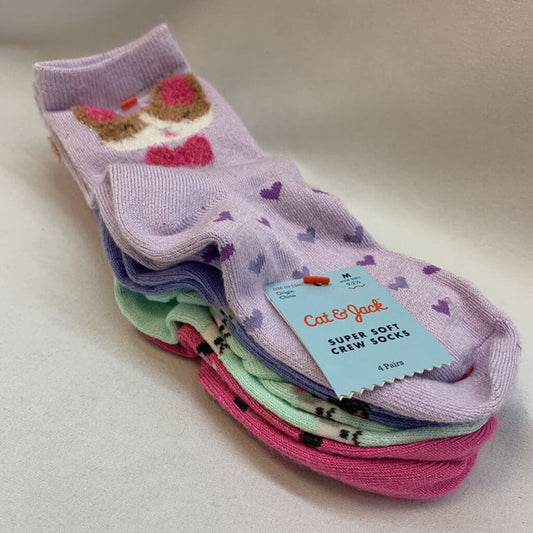 4 Pair Dogs Super Soft Crew Socks