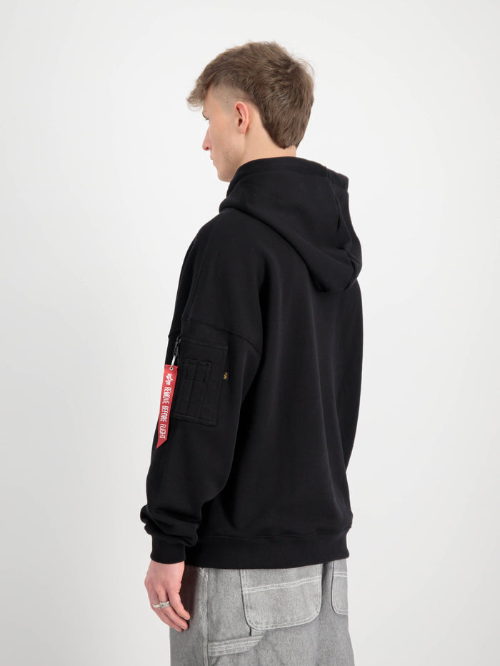 Alpha Industries Felpa Over Unisex C/cappuccio Nero Uomo
