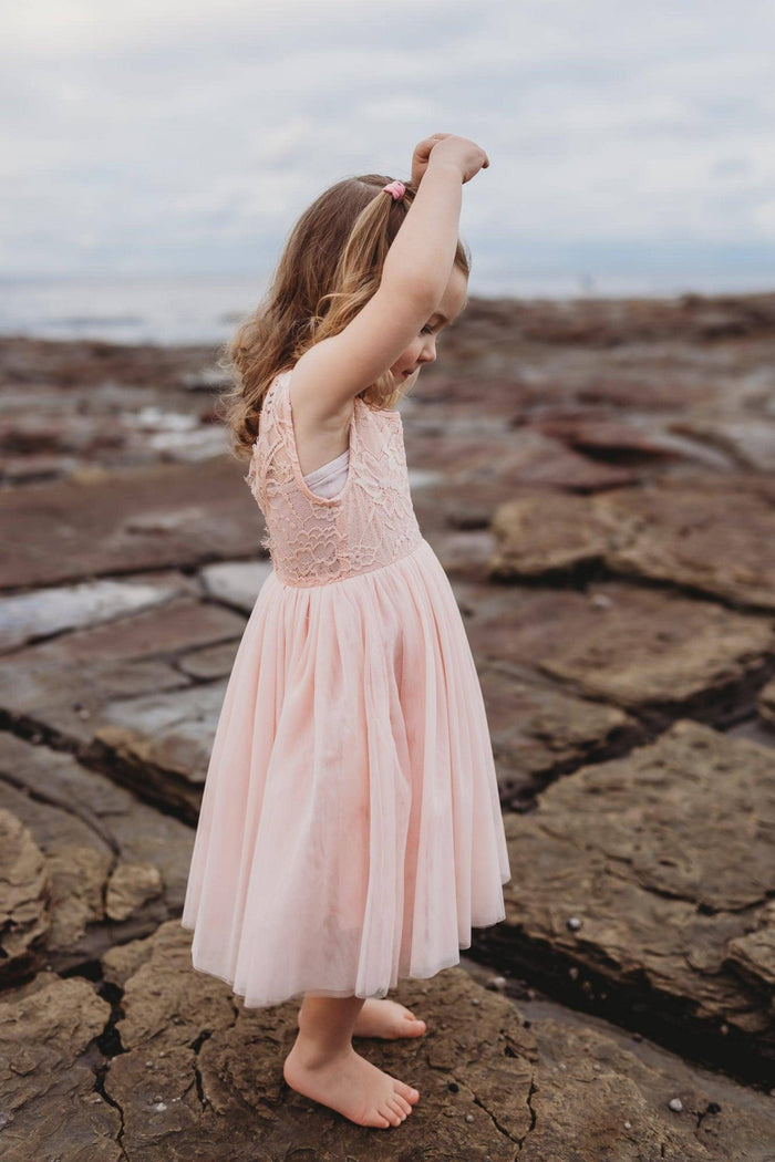 Size 4 Girl Dresses For Hire Australia - Arabella and Rose Dusty Rose French Chloe Sleeveless Dress