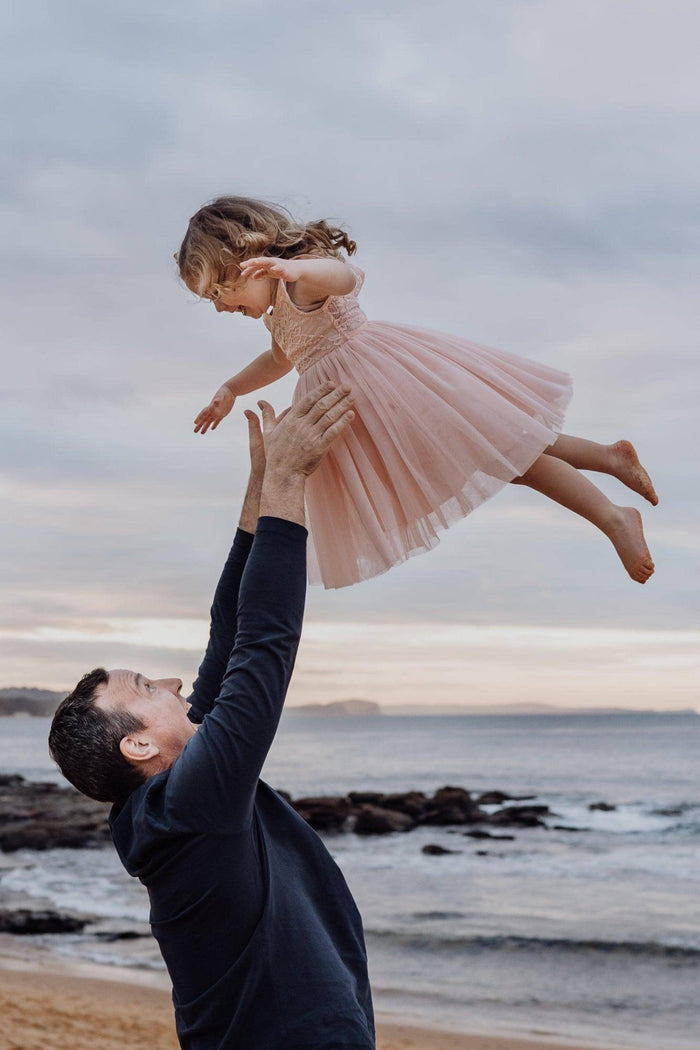 Arabella and Rose Dusty Rose French Chloe Sleeveless Dress - Girl Dresses For Hire Australia - Girls Photoshoot Dress Hire