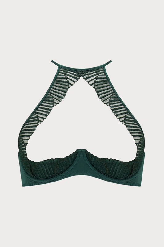 Coco de Mer Athena Quarter Cup Bra Deep Green