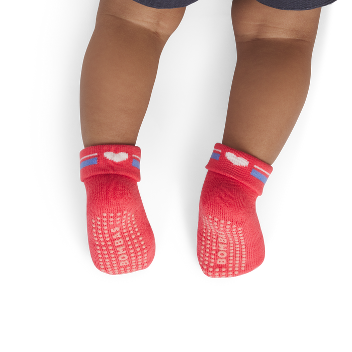 Baby Hearts Gripper Sock 4-Pack (6-12 Months)