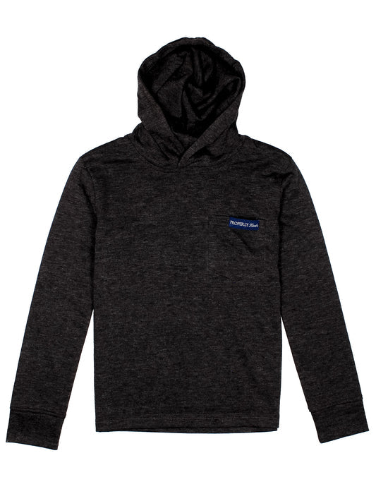 Boys Portland Hoodie Black Heather