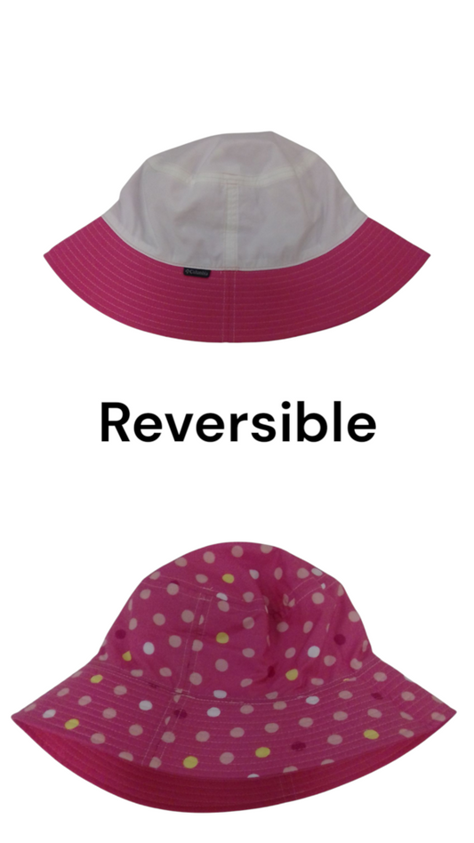Bucket Hat: Pink / White