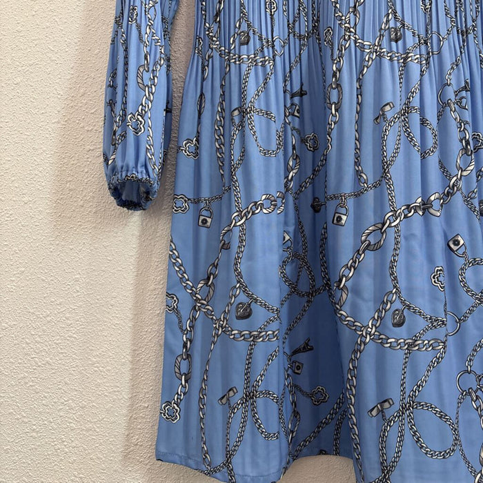 chain print pleated