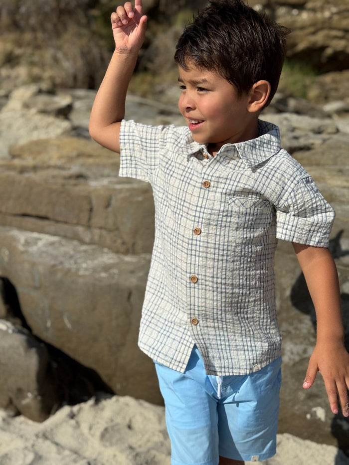 Chambray/cream plaid NEWPORT Woven shirt