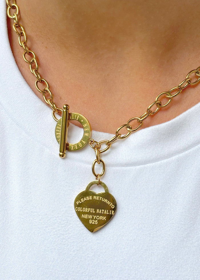CN Chunky Gold Heart Necklace