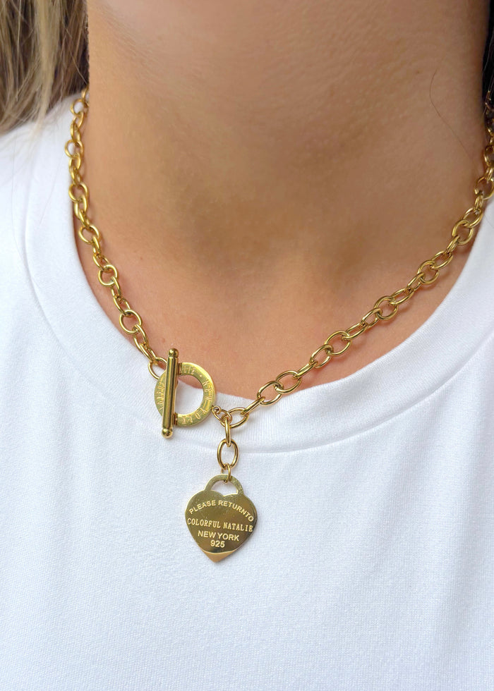 CN Chunky Gold Heart Necklace