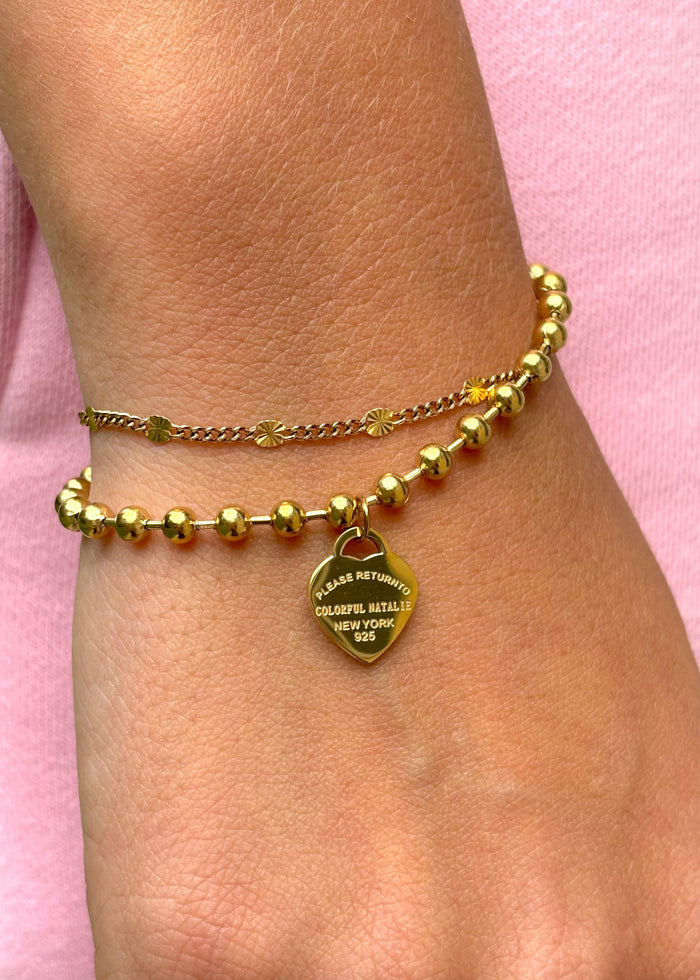 CN Gold Beaded Clasp Bracelet