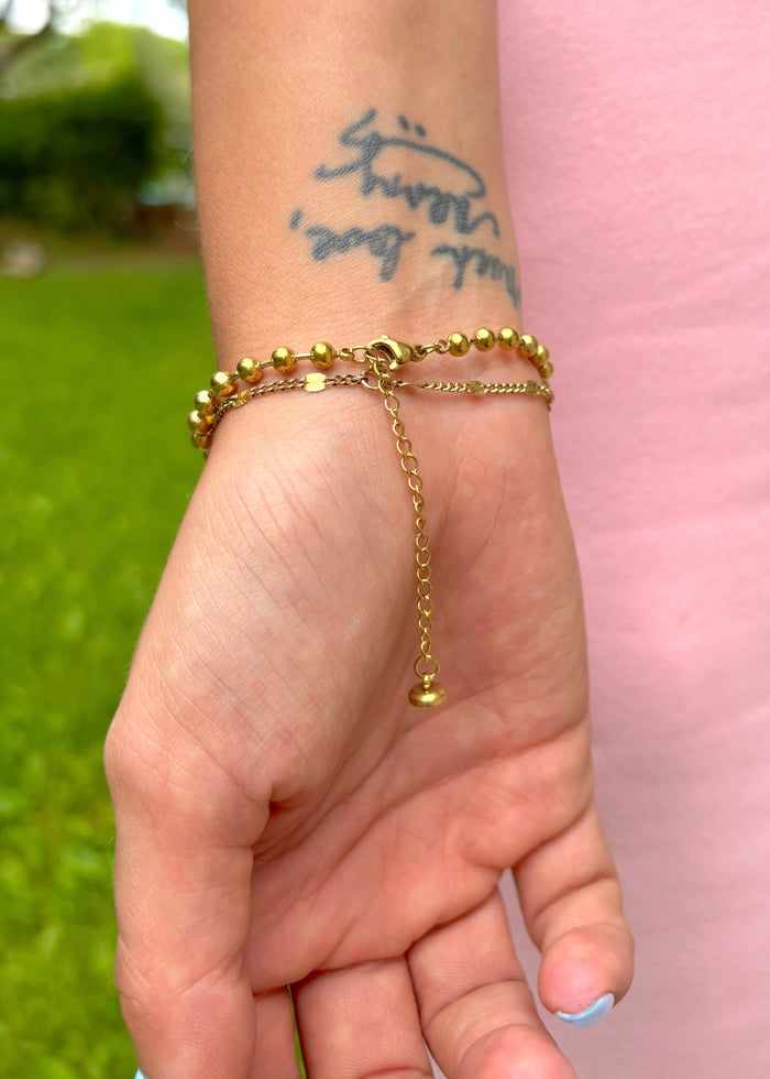 CN Gold Beaded Clasp Bracelet