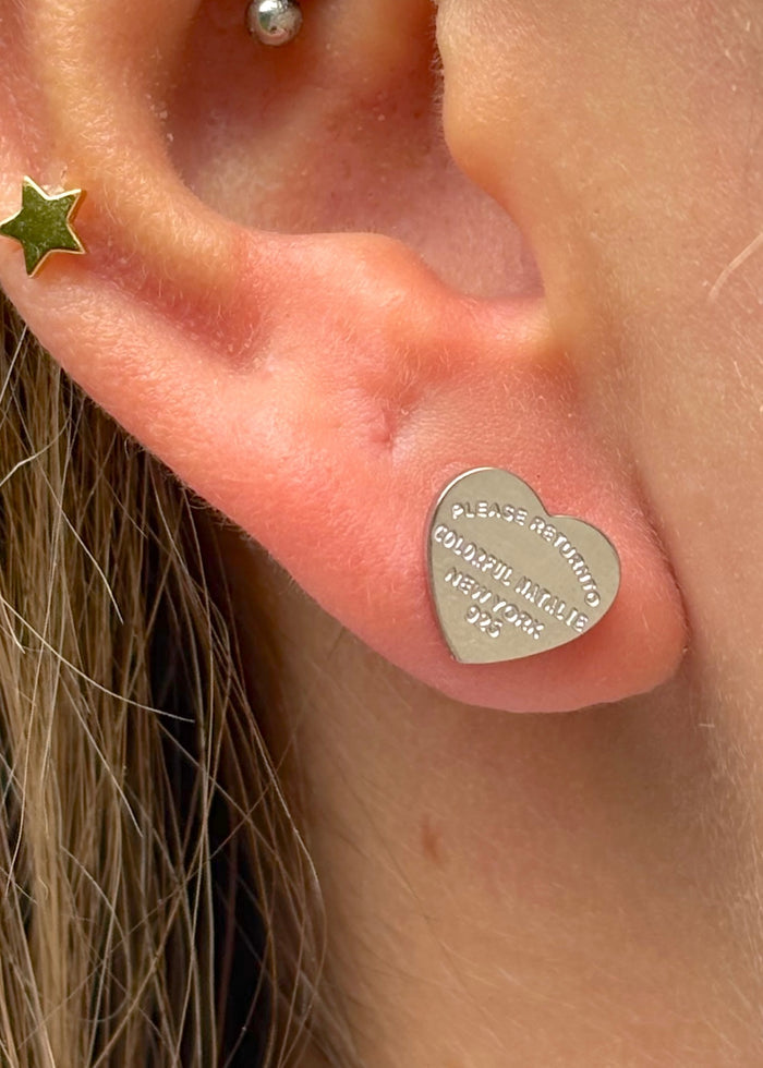 CN Silver Heart Studs