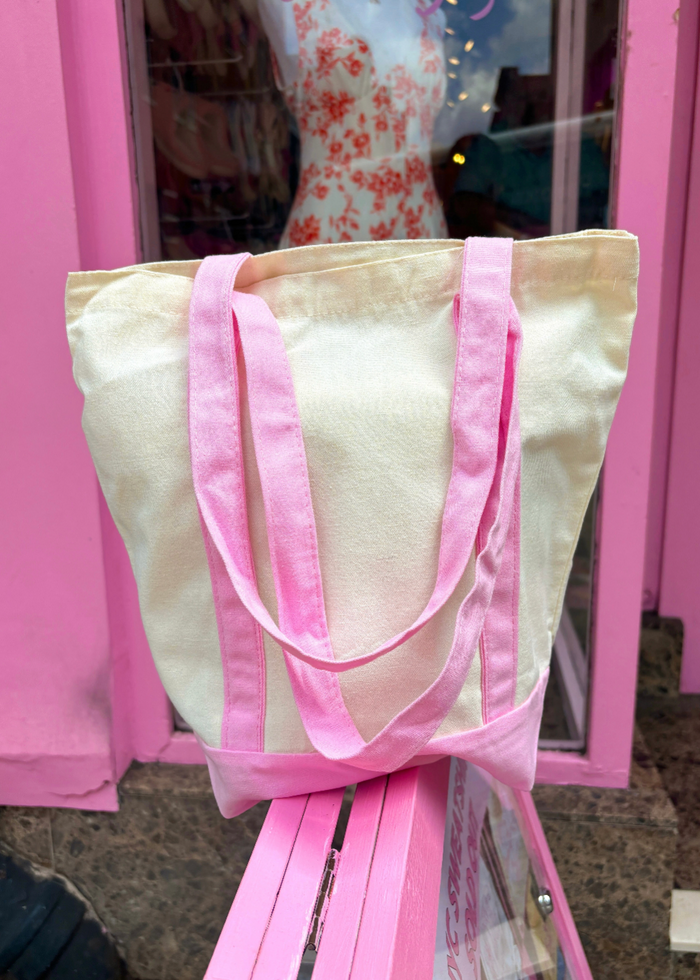 Colorful Natalie Pink Embroidered Tote Bag