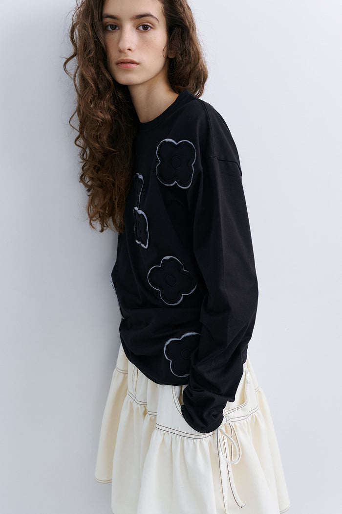 CUSION APLIQUE TOP - BLACK