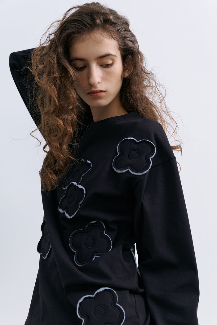 CUSION APLIQUE TOP - BLACK