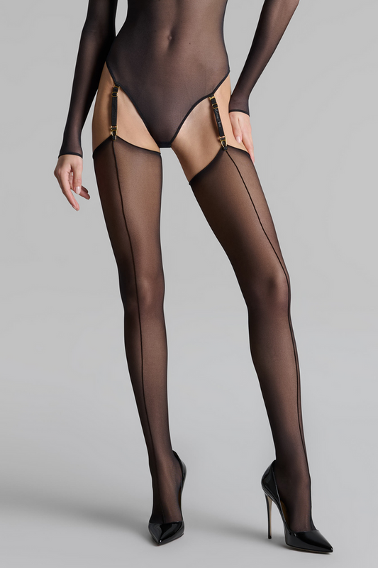 Maison Close Black Double Seam Stockings | Sheer Stockings