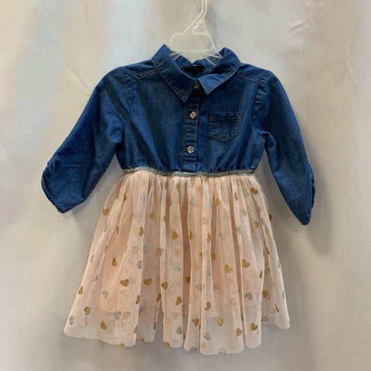 Dress: Chambray Tulle Sparkle Hearts