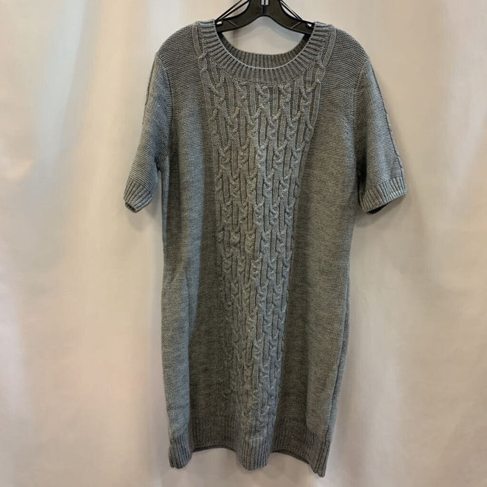 Dress: Short Sleeve Cable Knit