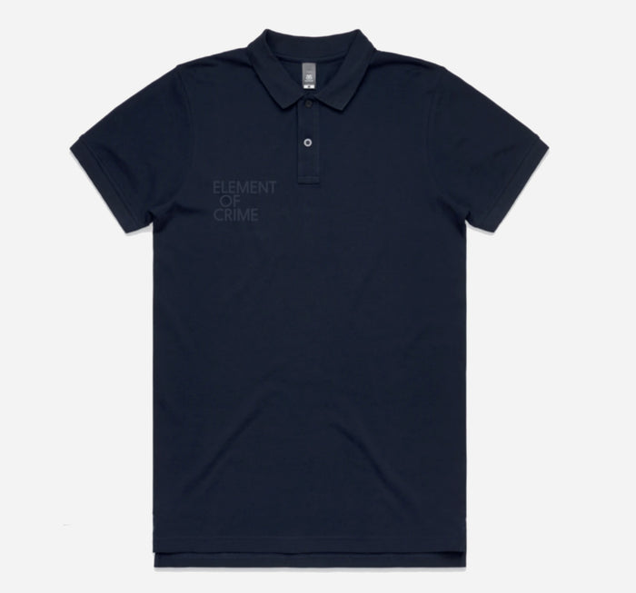Element of Crime Logo Polo Shirt Navy - Bingo Merch