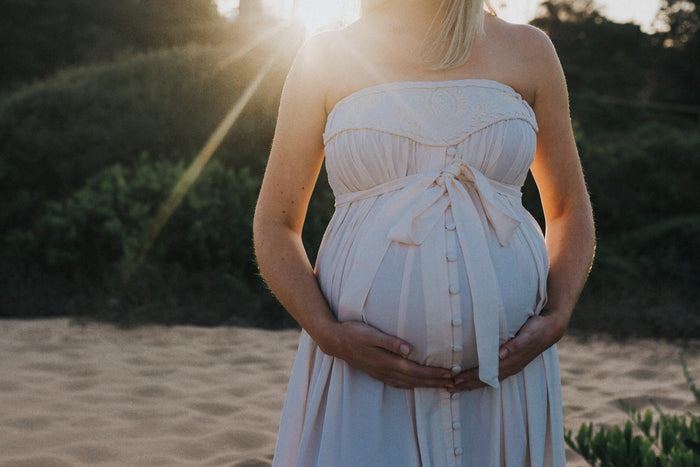 Fillyboo "Zippora" Strapless Maternity Maxi Dress - Vanilla Cream