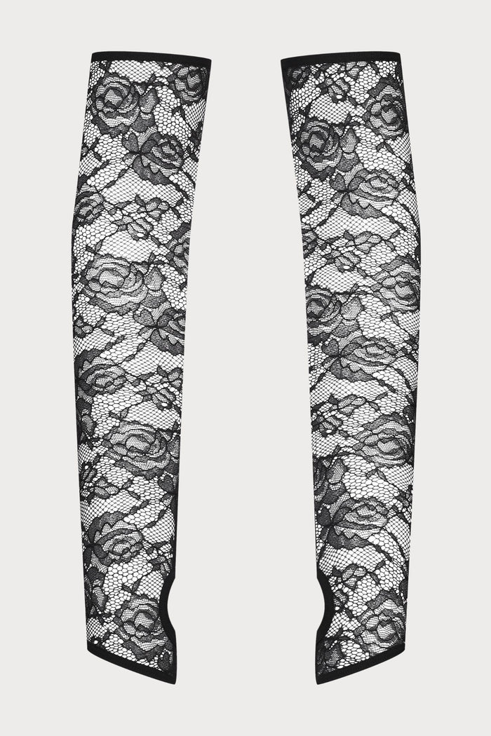 Maison Close Flashback Fingerless Lace Gloves Black, Size XS-S (UK 4-8) - Naughty Knickers