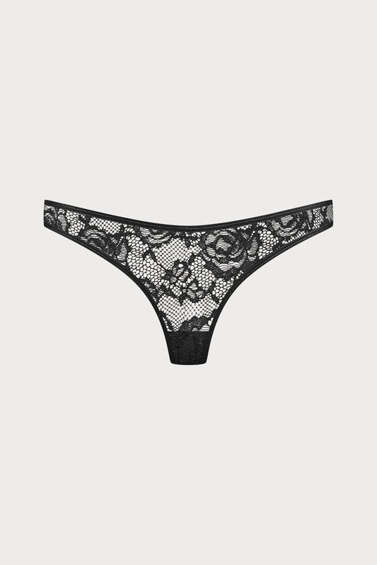 Flashback Lace Tanga Thong Black